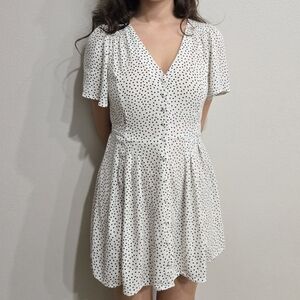Oysho Polka Dot V-Neck Mini Dress